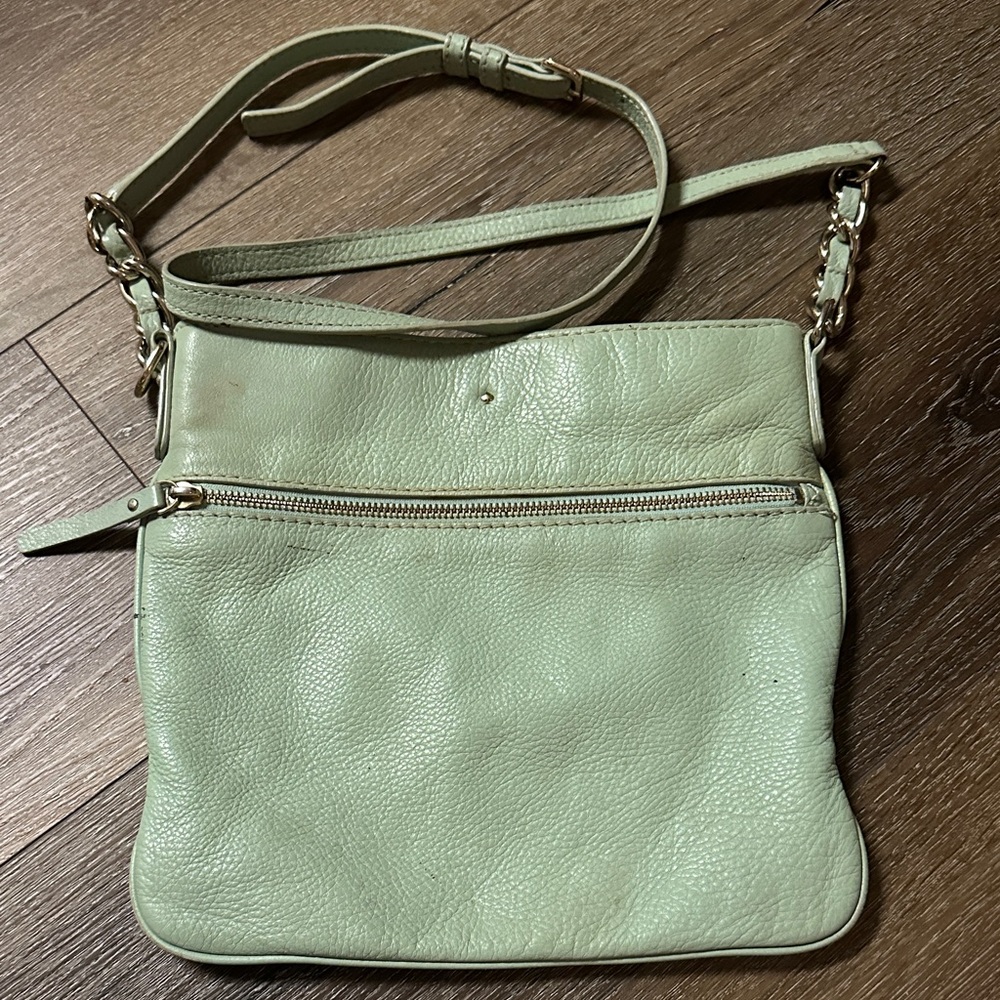 Kate Spade Sleek Green Leather Crossbody Bag